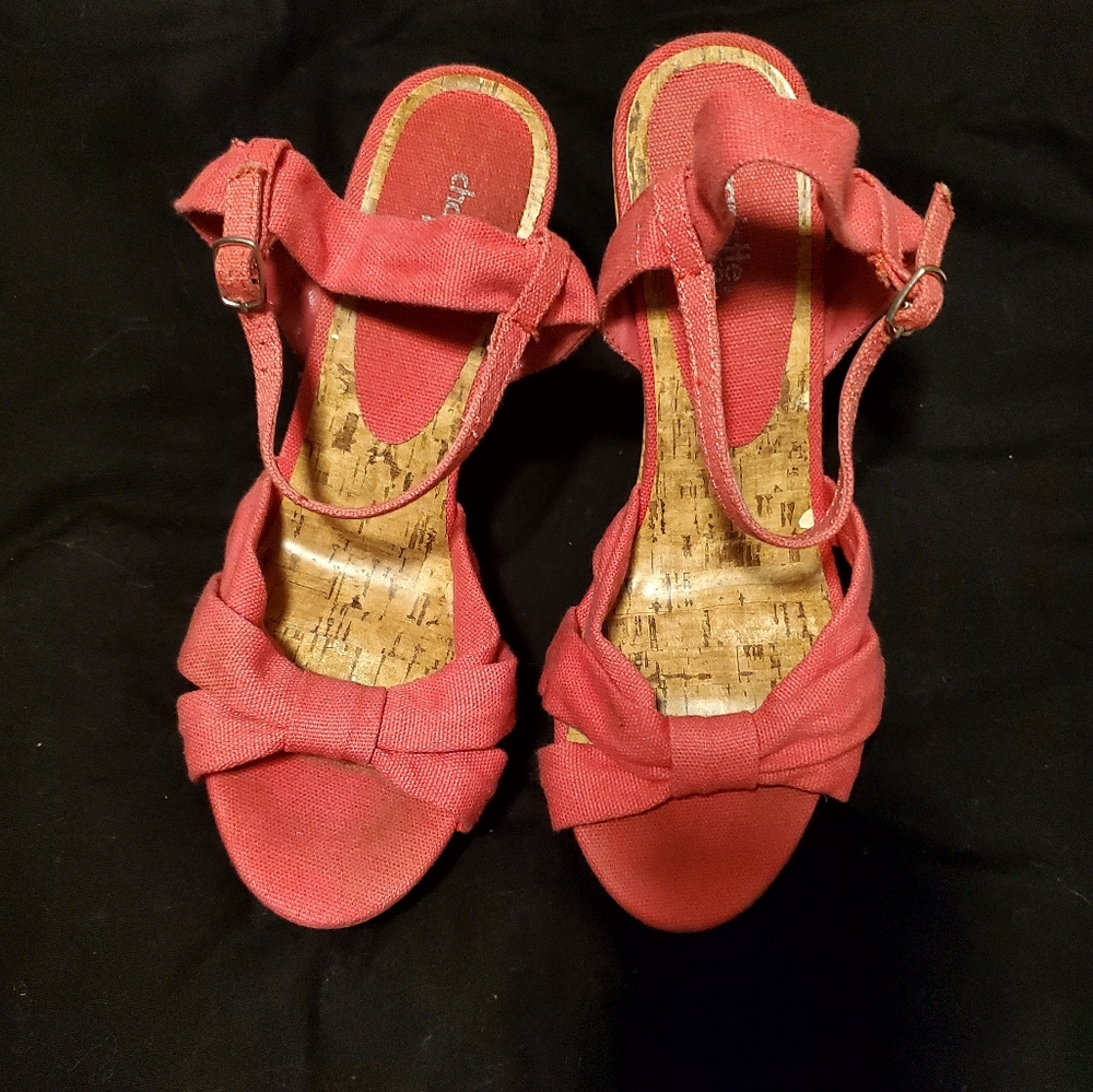 Women's Size 9 Charlotte Russe Pink/Fuchsia Wedge Platforms
